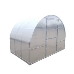 Kasvuhoone Sigma, 4mm, laius 3m, pikkus 4-10m, kahekõrva kaarekujuline disain valge plastikkattega.